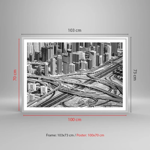 Poster in white frmae - Dubai - Impossible City - 100x70 cm