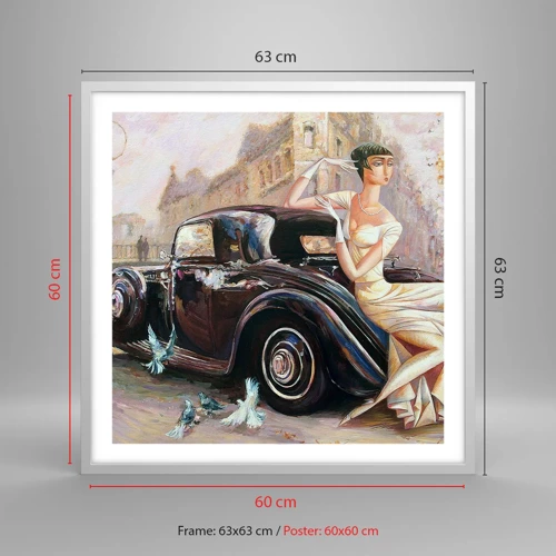 Poster in white frmae - Elegance - Retro Style - 60x60 cm