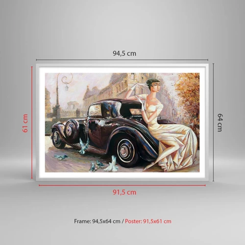 Poster in white frmae - Elegance - Retro Style - 91x61 cm