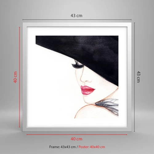 Poster in white frmae - Elegance and Sensuality - 40x40 cm