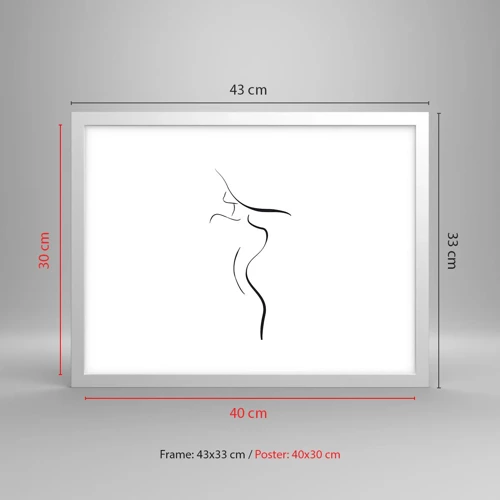 Poster in white frmae - Elusive Like a Wave - 40x30 cm