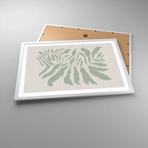 Poster in white frmae - Emerald Branch - 70x50 cm