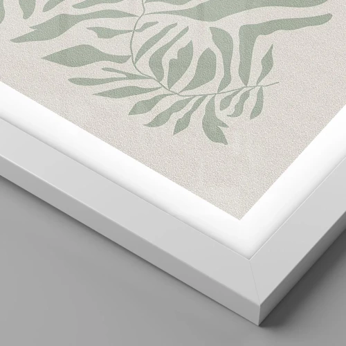 Poster in white frmae - Emerald Branch - 70x50 cm