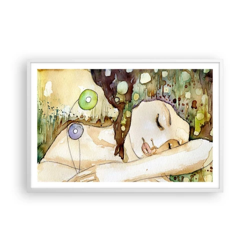 Poster in white frmae - Emerald and Violet Dream - 91x61 cm