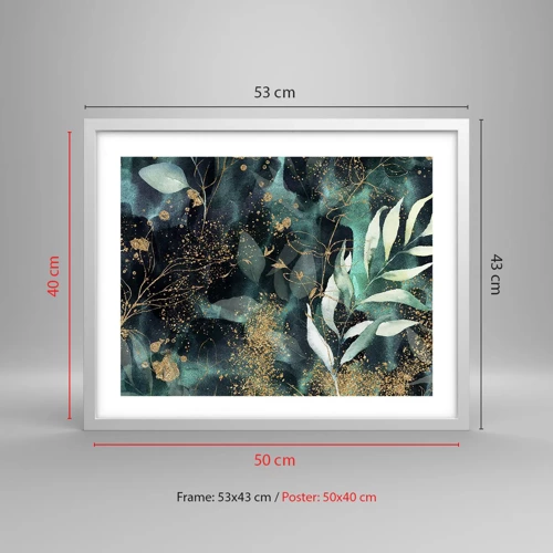 Poster in white frmae - Enchanted Garden - 50x40 cm