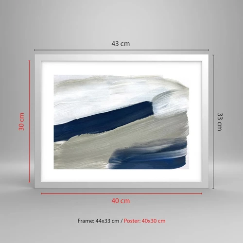 Poster in white frmae - Encounter with White - 40x30 cm