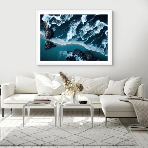 Poster in white frmae - Envelopped by Waves - 100x70 cm