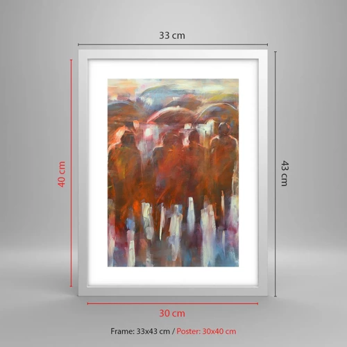 Poster in white frmae - Equal in Rain and Fog - 30x40 cm