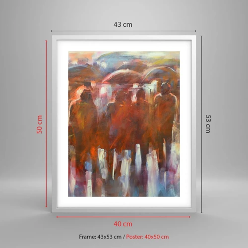 Poster in white frmae - Equal in Rain and Fog - 40x50 cm