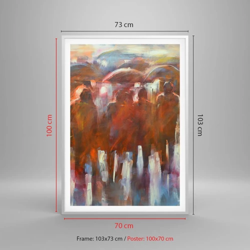 Poster in white frmae - Equal in Rain and Fog - 70x100 cm