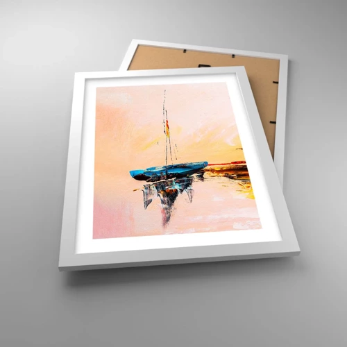 Poster in white frmae - Evening at the Harbour - 30x40 cm