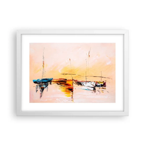 Poster in white frmae - Evening at the Harbour - 40x30 cm