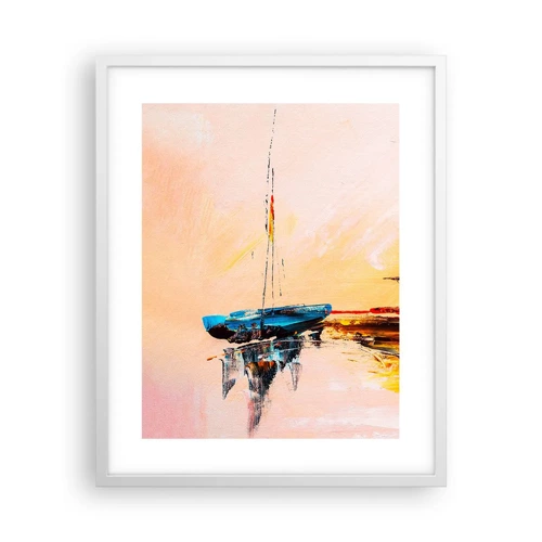 Poster in white frmae - Evening at the Harbour - 40x50 cm