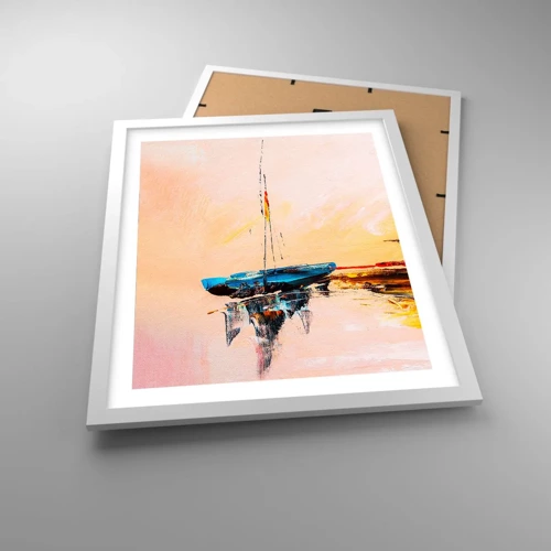 Poster in white frmae - Evening at the Harbour - 40x50 cm