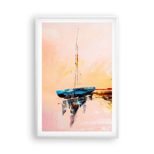 Poster in white frmae - Evening at the Harbour - 61x91 cm