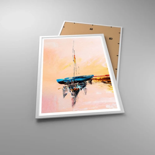 Poster in white frmae - Evening at the Harbour - 61x91 cm