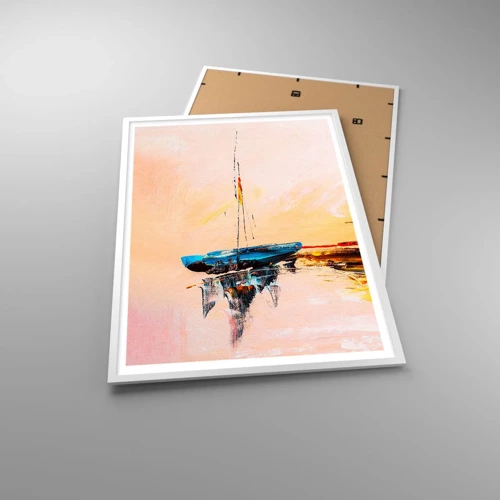 Poster in white frmae - Evening at the Harbour - 70x100 cm