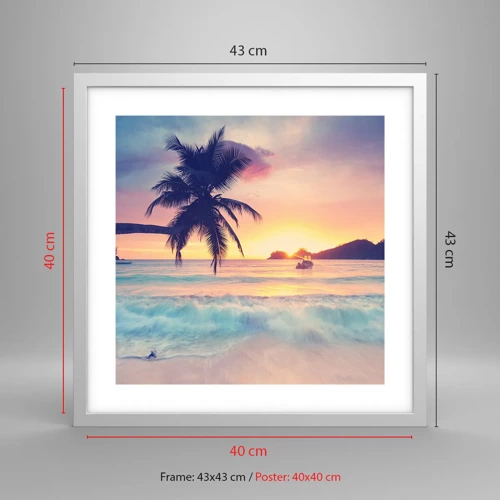 Poster in white frmae - Evening in a Bay - 40x40 cm