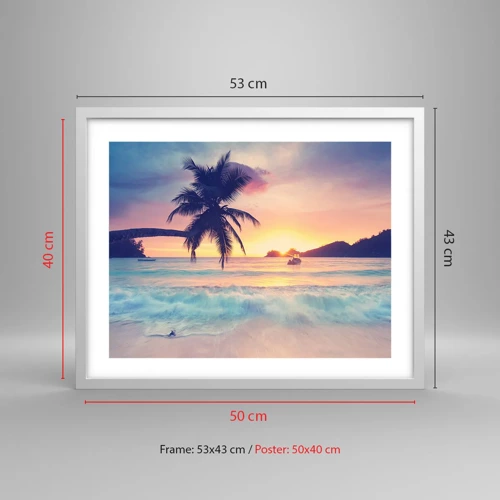 Poster in white frmae - Evening in a Bay - 50x40 cm