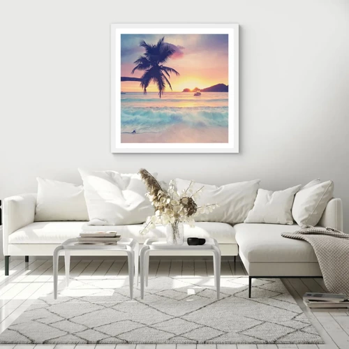 Poster in white frmae - Evening in a Bay - 60x60 cm