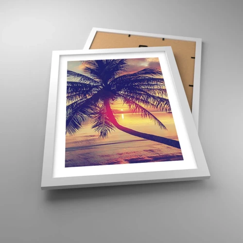 Poster in white frmae - Evening under the Palm Trees - 30x40 cm
