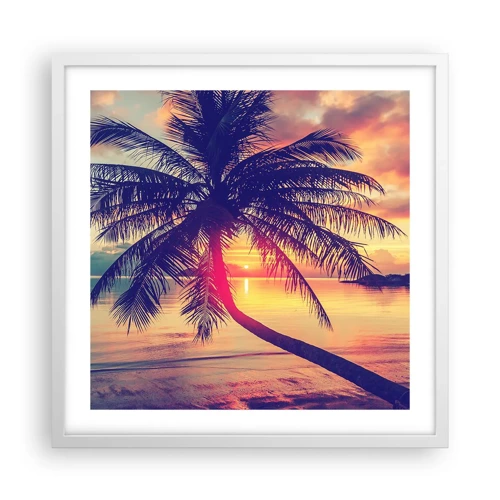 Poster in white frmae - Evening under the Palm Trees - 50x50 cm