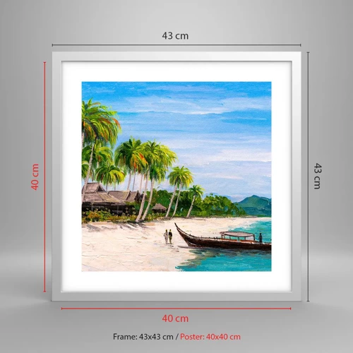 Poster in white frmae - Exotic Dream - 40x40 cm