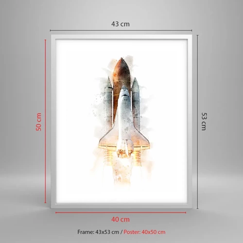 Poster in white frmae - Explorers Get Ready - 40x50 cm