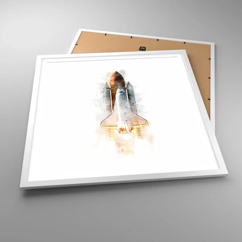 Poster in white frmae - Explorers Get Ready - 60x60 cm