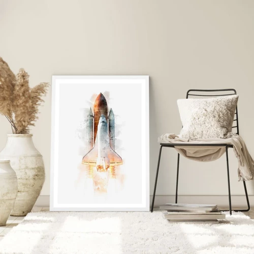 Poster in white frmae - Explorers Get Ready - 70x100 cm