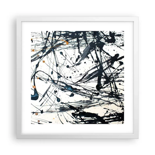 Poster in white frmae - Expressionist Abstract - 40x40 cm