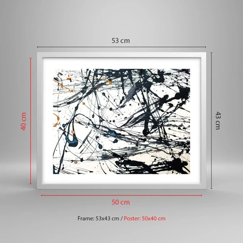 Poster in white frmae - Expressionist Abstract - 50x40 cm