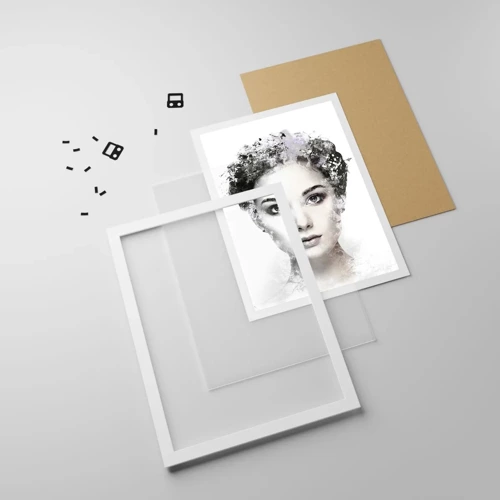 Poster in white frmae - Extremely Stylish Portrait - 30x40 cm