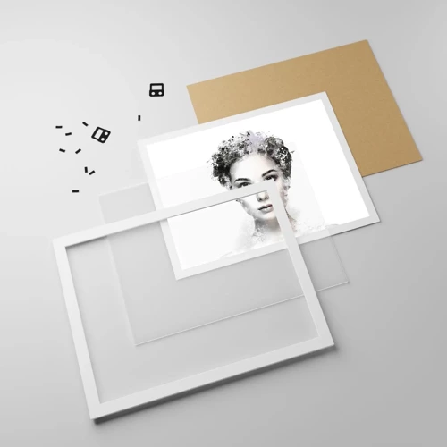 Poster in white frmae - Extremely Stylish Portrait - 40x30 cm