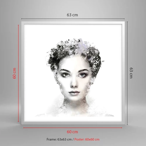 Poster in white frmae - Extremely Stylish Portrait - 60x60 cm