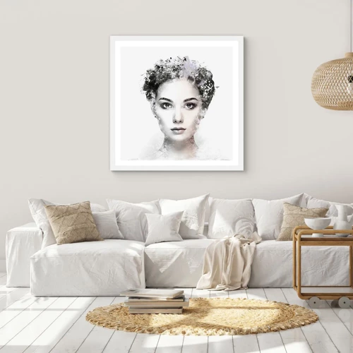 Poster in white frmae - Extremely Stylish Portrait - 60x60 cm