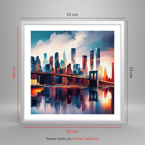 Poster in white frmae - Fabulous New York - 50x50 cm