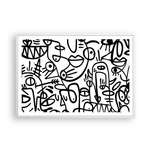 Poster in white frmae - Faces and Mirages - 100x70 cm