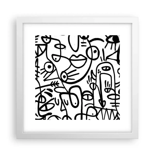 Poster in white frmae - Faces and Mirages - 30x30 cm