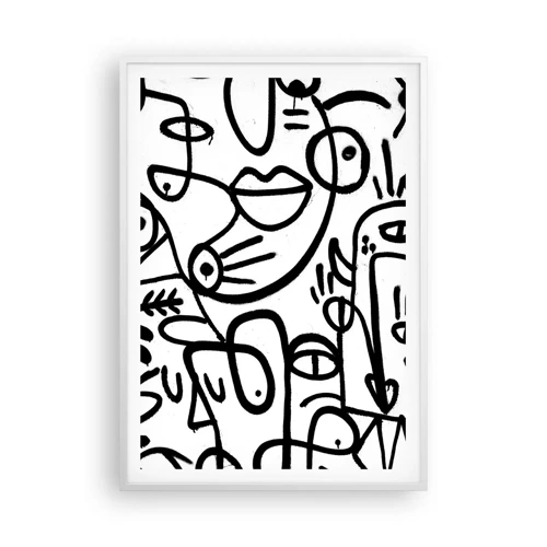 Poster in white frmae - Faces and Mirages - 70x100 cm