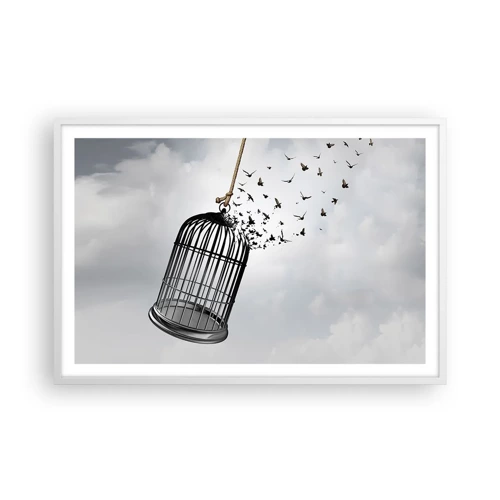 Poster in white frmae - Faith…Hope…Freedom! - 91x61 cm