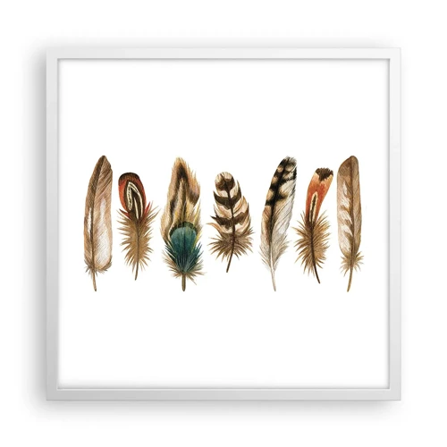 Poster in white frmae - Feather Variation - 50x50 cm