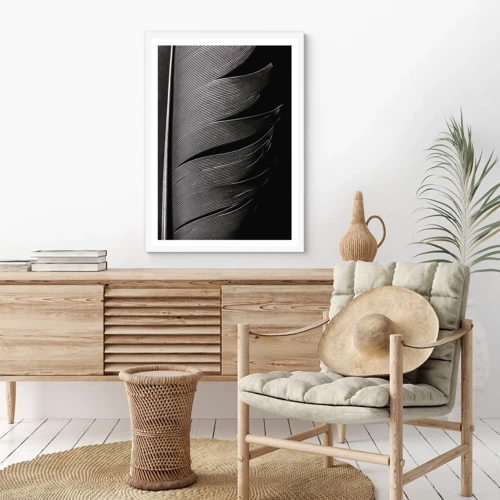 Poster in white frmae - Feather - Wonderful Constract - 61x91 cm