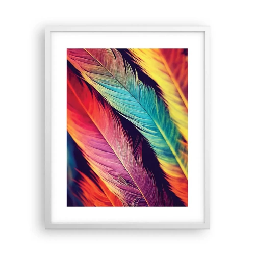 Poster in white frmae - Feathered Rainbow - 40x50 cm