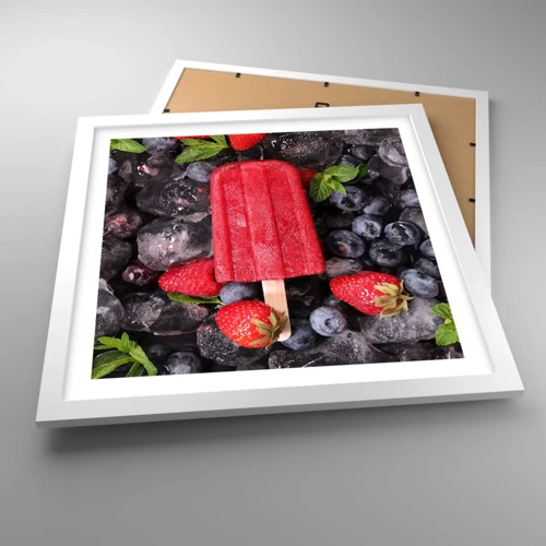 Poster in white frmae - Flavour of Hot Summer - 40x40 cm