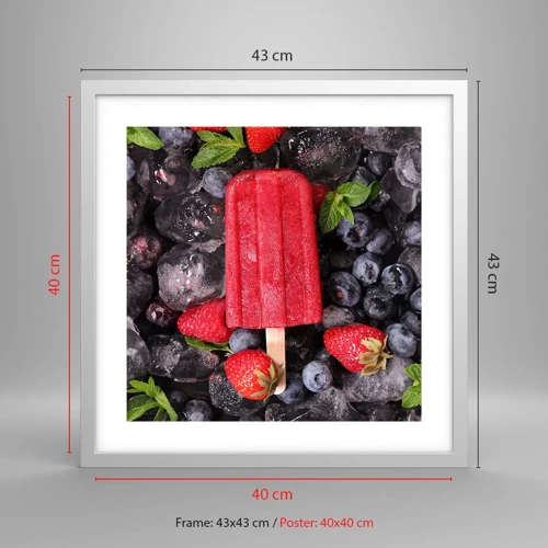 Poster in white frmae - Flavour of Hot Summer - 40x40 cm