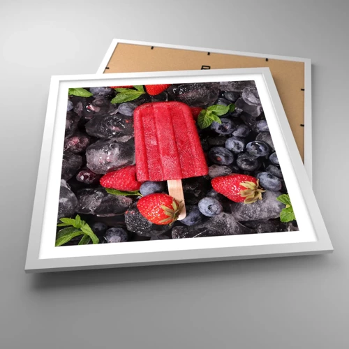 Poster in white frmae - Flavour of Hot Summer - 50x50 cm