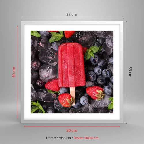 Poster in white frmae - Flavour of Hot Summer - 50x50 cm