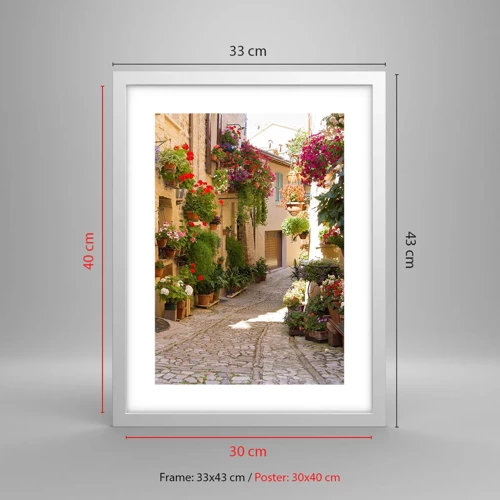 Poster in white frmae - Flood of Flowers - 30x40 cm