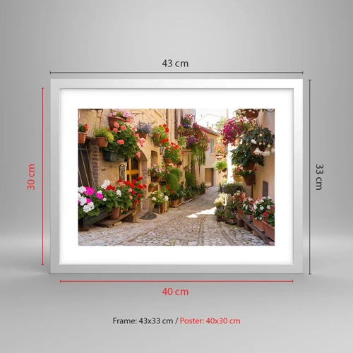 Poster in white frmae - Flood of Flowers - 40x30 cm